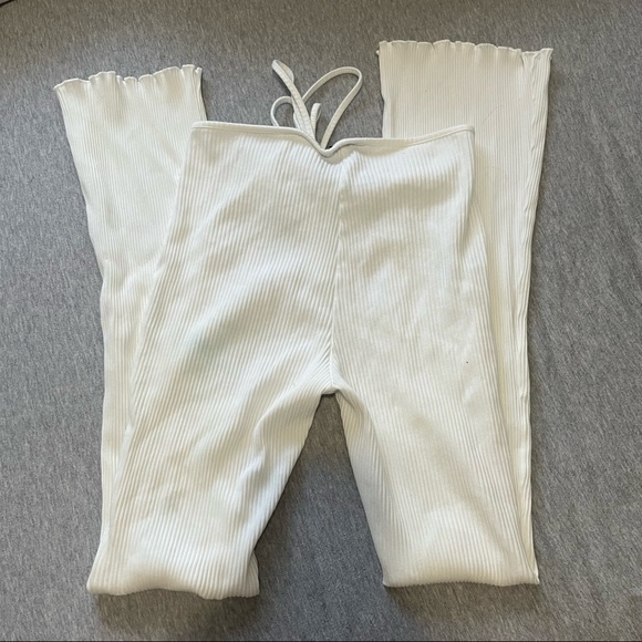 Lace Up Back Flare Leg Pants - Picture 2 of 4